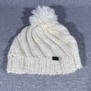 Women’s The North Face One Size White Pom Beanie
